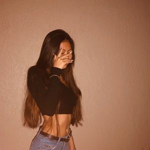 Black One Shoulder Ribbed Crop Top